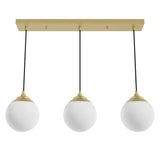 Hunter Hepburn 3-Light Painted Modern Brass Mid-century Globe LED Large Hanging