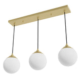 Hunter Hepburn 3-Light Painted Modern Brass Mid-century Globe LED Large Hanging