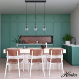 Hunter Maple Park 3-Light Noble Bronze Transitional Clear Glass Linear LED Large Hanging