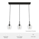 Hunter Maple Park 3-Light Noble Bronze Transitional Clear Glass Linear LED Large Hanging