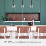 Hunter Maple Park 3-Light Noble Bronze Transitional Clear Glass Linear LED Large Hanging