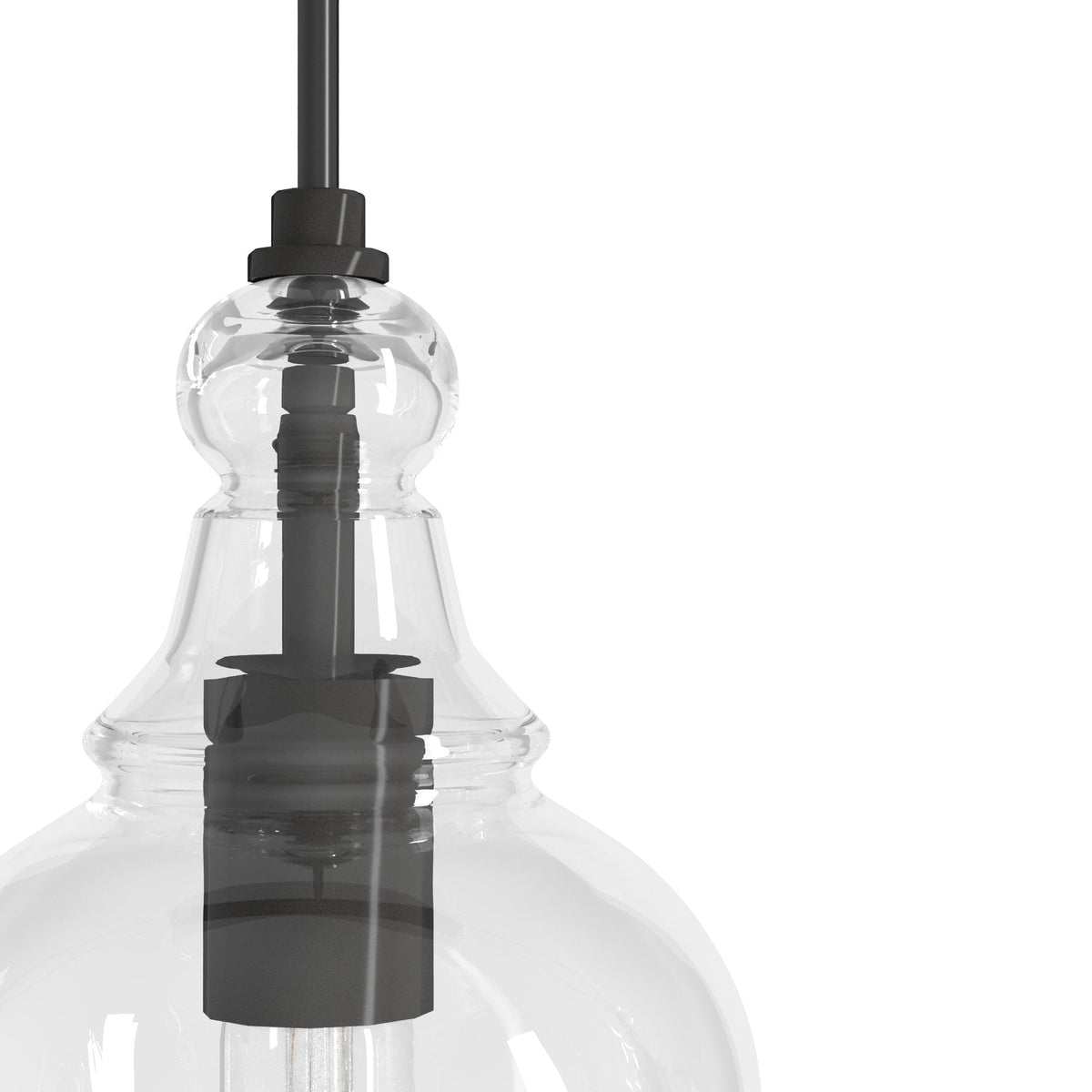 Hunter Maple Park 3-Light Noble Bronze Transitional Clear Glass Linear LED Large Hanging