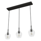 Hunter Maple Park 3-Light Noble Bronze Transitional Clear Glass Linear LED Large Hanging
