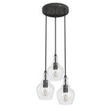 Hunter Maple Park 3-Light Noble Bronze Transitional Clear Glass LED Small Hanging