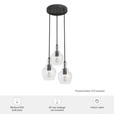 Hunter Maple Park 3-Light Noble Bronze Transitional Clear Glass LED Small Hanging