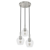 Hunter Maple Park 3-Light Brushed Nickel Transitional Clear Glass LED Small Hanging