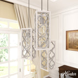 Hunter Gablecrest 3-Light Distressed White Transitional Tiered LED Small Hanging