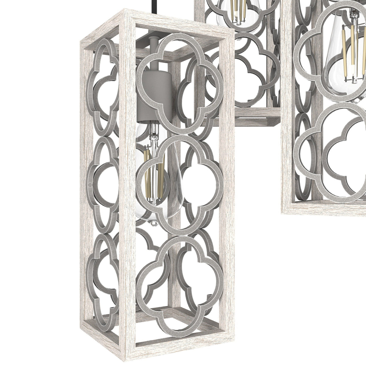 Hunter Gablecrest 3-Light Distressed White Transitional Tiered LED Small Hanging