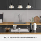 Hunter Cypress Grove 3-Light Natural Iron Transitional Clear Glass Linear LED Mini Hanging