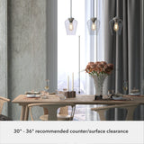 Hunter Vidria 3-Light Brushed Nickel Modern/Contemporary Clear Glass Linear LED Large Hanging