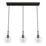 Hunter Maple Park 3-Light Noble Bronze Transitional Clear Glass Linear LED Large Hanging