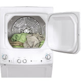 GE Electric Stacked Laundry Center with 3.8-cu ft Washer and 5.9-cu ft Dryer, White