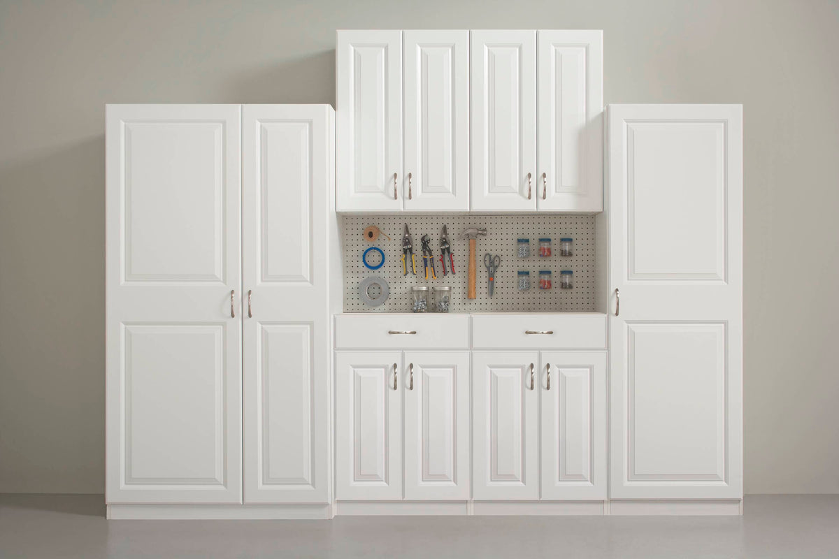 Estate 38.5-in W x 70.375-in H Wood Composite White Wall-mount Utility Storage Cabinet