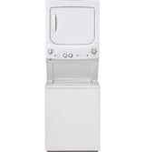 GE Electric Stacked Laundry Center with 3.8-cu ft Washer and 5.9-cu ft Dryer, White