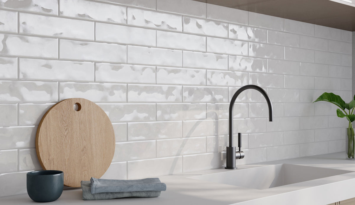 Satori Pearl White 3-in x 12-in Glossy Ceramic Wall Tile (0.24-sq ft per Piece)