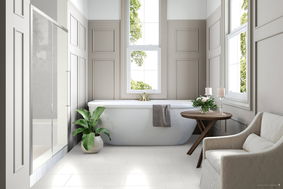 Satori Windsor White 12-in x 24-in Polished Porcelain Floor and Wall Tile (1.93-sq. ft/ Piece)