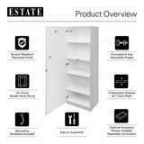Estate 23.75-in W x 70.375-in H Wood Composite Gray Wall-mount Utility Storage Cabinet