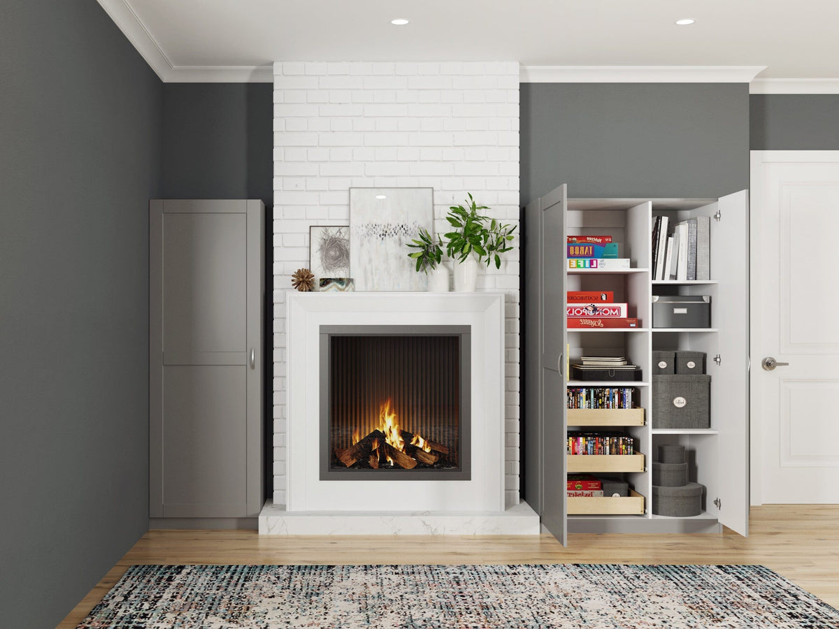 Estate 23.75-in W x 70.375-in H Wood Composite Gray Wall-mount Utility Storage Cabinet