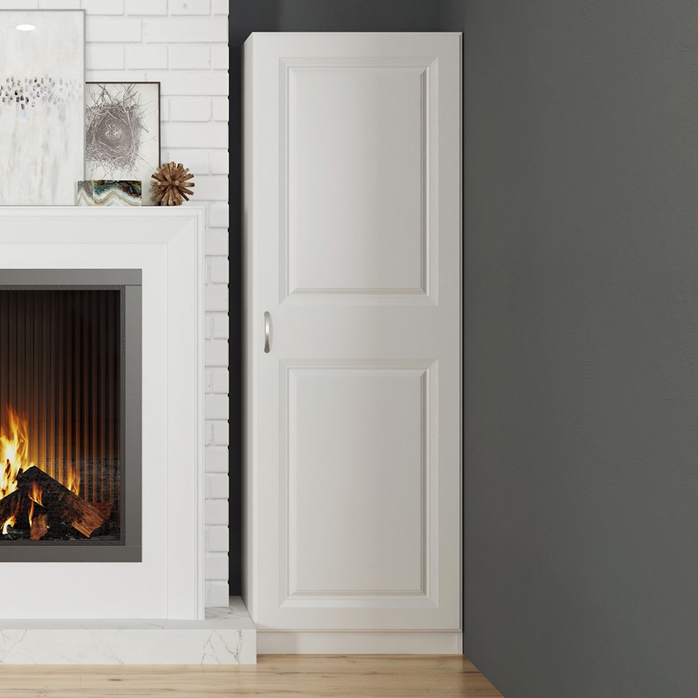 Estate 23.75-in W x 70.375-in H Wood Composite White Wall-mount Utility Storage Cabinet