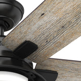 Hunter Lantern Bay 54-in Matte Black LED Indoor/Outdoor Ceiling Fan with Remote (5-Blade)