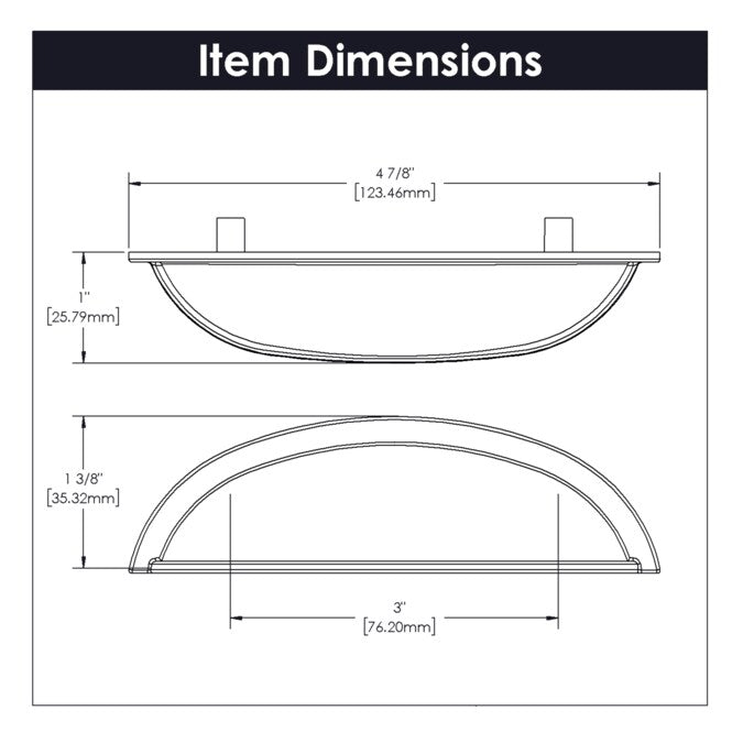 Hickory Hardware Williamsburg 3-in (76mm) Center to Center Oil-Rubbed Bronze Oval Cup Drawer Pull