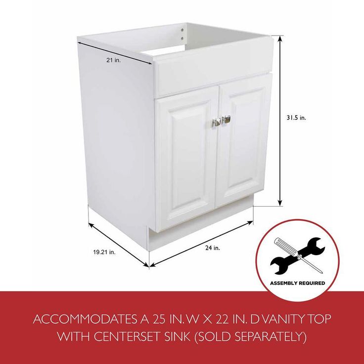 Wyndham 24 in. W x 21 in. D Vanity Cabinet Only in White Semi-Gloss