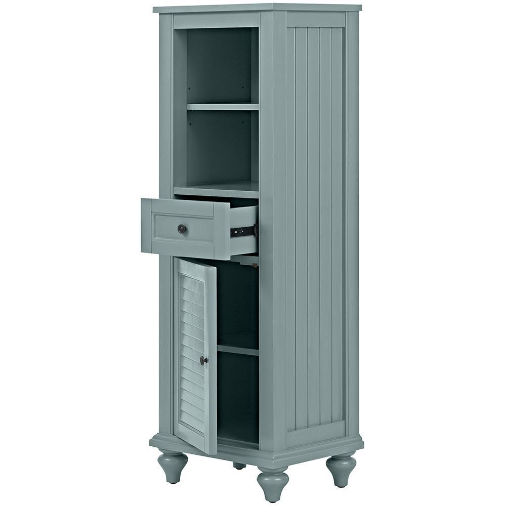 Hamilton 18 in. W x 53 in. H x 14 in. D Bathroom Linen Storage Cabinet in Sea Glass - Super Arbor