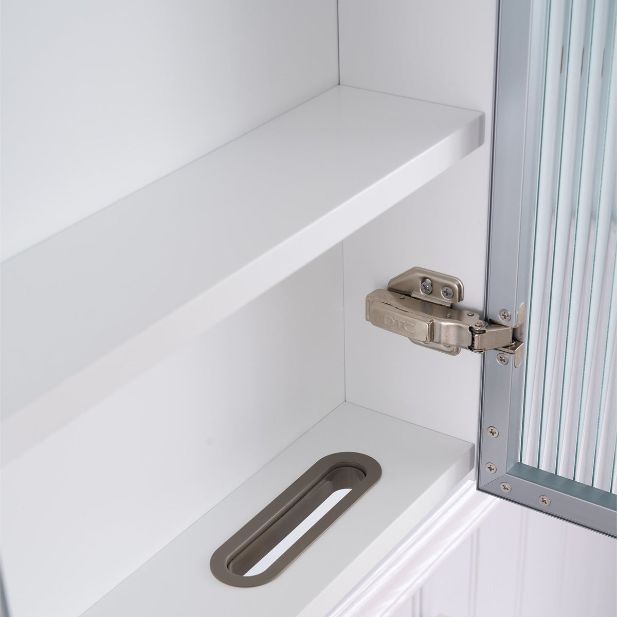 WELLFOR FLORA Solid Wood 36-in x 28-in Lighted LED Surface Mount White Mirrored Soft Close Medicine Cabinet