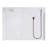 WELLFOR FLORA Solid Wood 36-in x 28-in Lighted LED Surface Mount White Mirrored Soft Close Medicine Cabinet