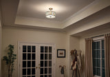 Portfolio 13-in Brushed Nickel Tiffany Semi-Flush Mount Ceiling Light, 2-Light