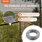 VEVOR 300-ft Silver Stainless Steel Cable Hardware Kit