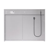 WELLFOR FLORA Solid Wood 36-in x 28-in Lighted LED Surface Mount Gray Mirrored Soft Close Medicine Cabinet