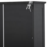 SINOFURN Craftsman 35.4-in Black Wood Hall Tree