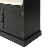 SINOFURN Coastal 47.2-in Black Wood Hall Tree