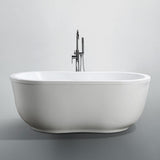 Brescia 65.04 in. Acrylic Flatbottom Non-Whirlpool Freestanding Bathtub in Glossy White - Super Arbor