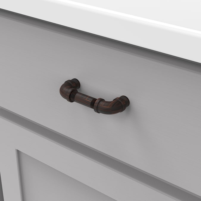 Hickory Hardware Pipeline 3-in (76mm) Center to Center Black Nickel Vibed Rectangular Bar Drawer Pull