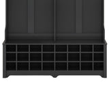 SINOFURN Hall Tree Entryway Bench with Shelves Cabinet