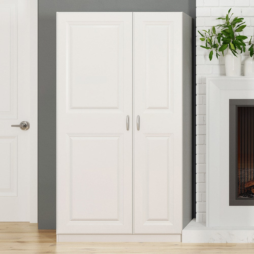 Estate 38.5-in W x 70.375-in H Wood Composite White Wall-mount Utility Storage Cabinet