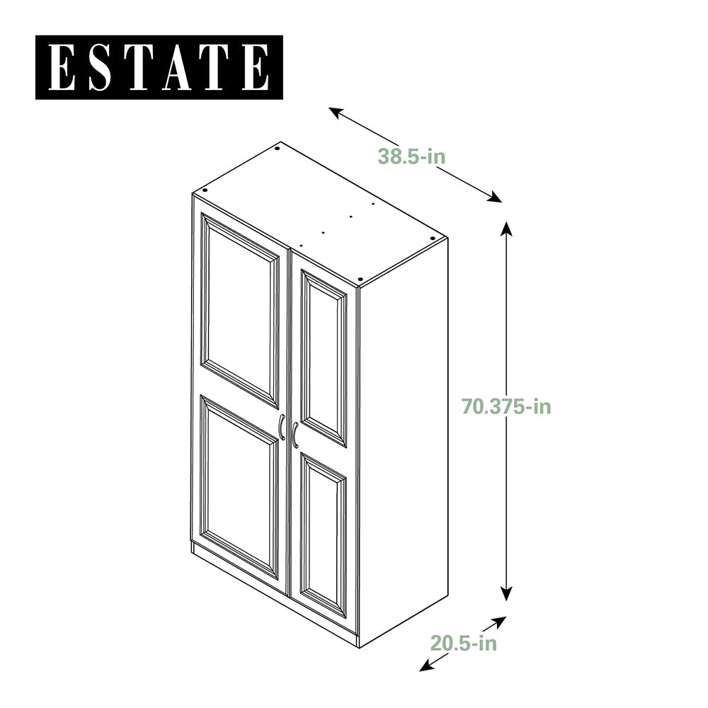 Estate 38.5-in W x 70.375-in H Wood Composite White Wall-mount Utility Storage Cabinet