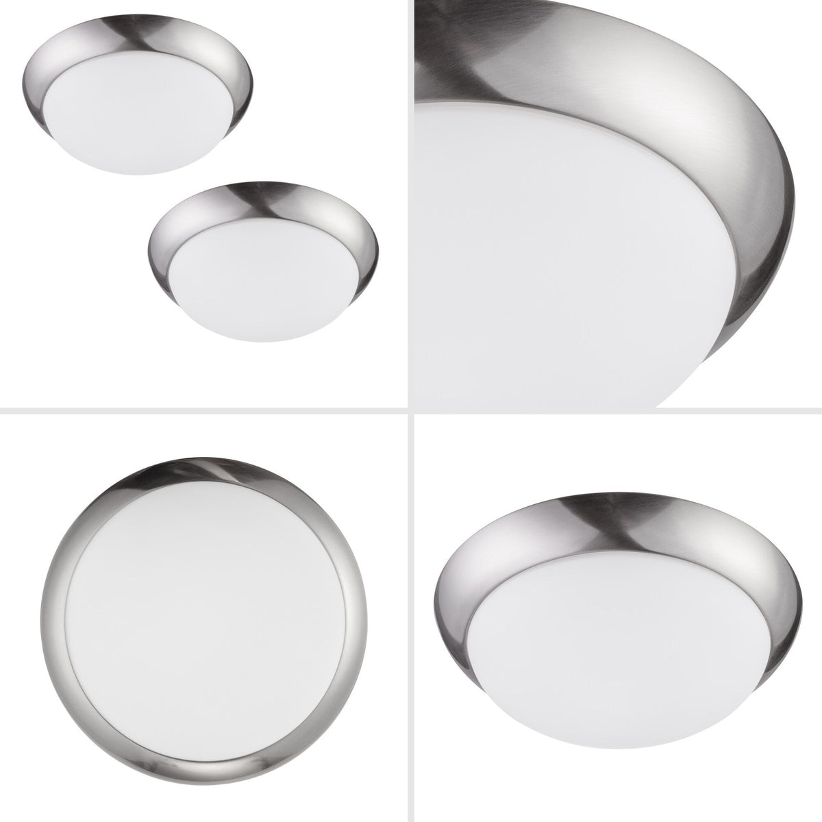 Project Source 2-Pack 11-in Brushed Nickel Integrated LED Flush Mount Ceiling Light, 3000K, 1400 Lumens