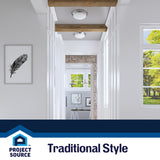 Project Source 2-Pack 11-in Brushed Nickel Integrated LED Flush Mount Ceiling Light, 3000K, 1400 Lumens