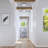 Project Source 2-Pack 11-in Brushed Nickel Integrated LED Flush Mount Ceiling Light, 3000K, 1400 Lumens