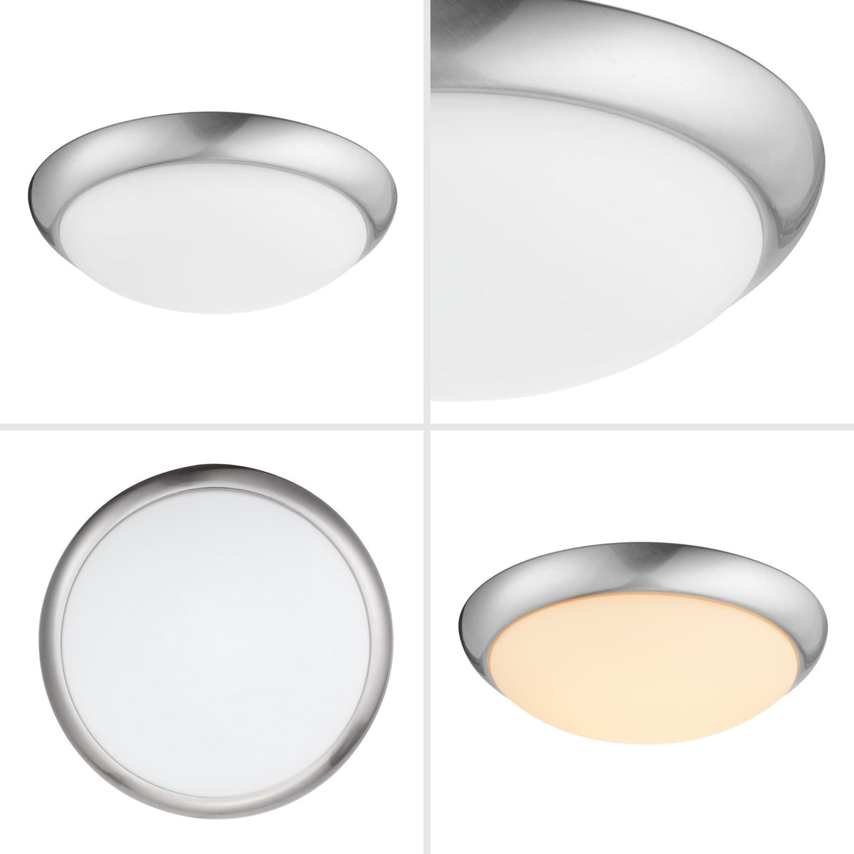 Project Source 13-in Brushed Nickel Traditional Flush Mount Light, Integrated LED, 3000K, Dimmable