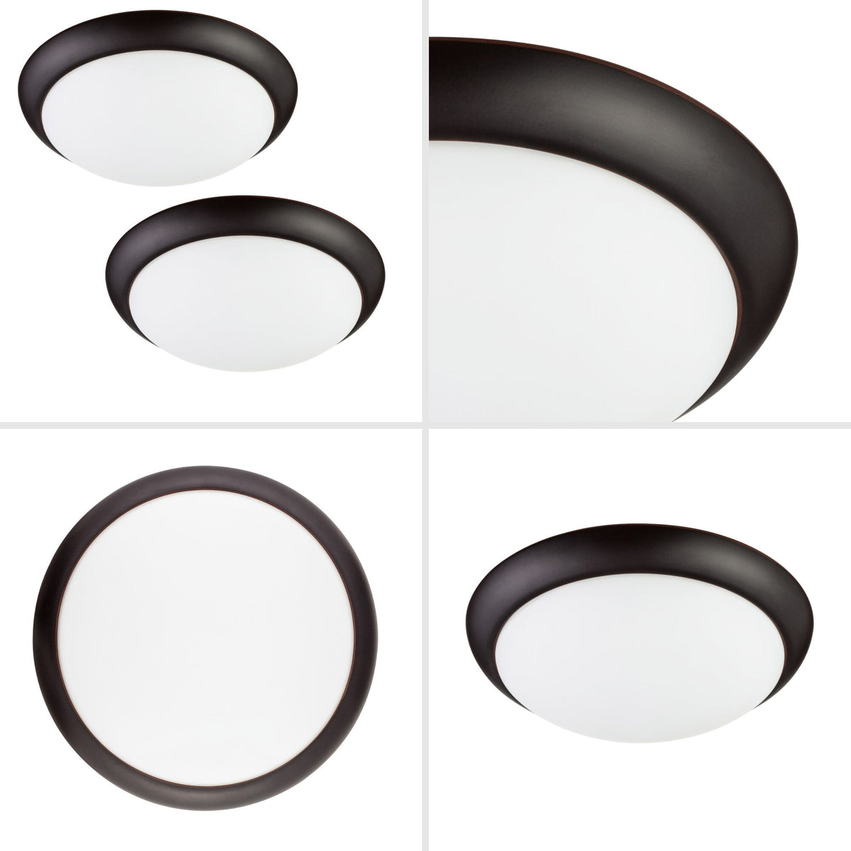 Project Source 2-Pack 13-in Bronze Integrated LED Flush Mount Ceiling Light, 1600 Lumens, 3000K, Dimmable