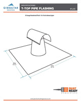 Gibraltar Building Products 4-in x 20-in Galvanized Steel T-Top Vent and Pipe Flashing, RJ4B