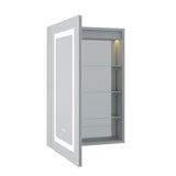 Forclover 20-in x 30-in Lighted LED Fog Free Surface/Recessed Mount Silver Soft Close Medicine Cabinet with Outlet