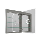 Forclover 20-in x 30-in Lighted LED Fog Free Surface/Recessed Mount Silver Mirrored Soft Close Medicine Cabinet with Outlet