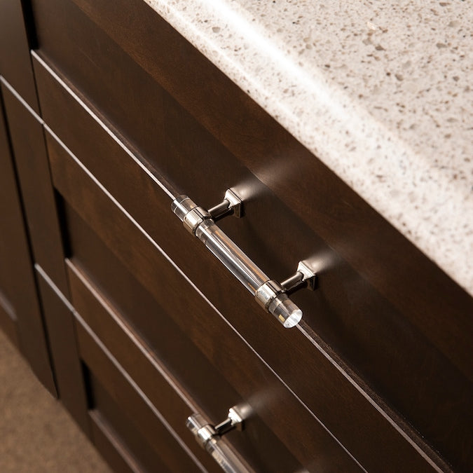Hickory Hardware Crystal Palace 3-in Center to Center Crysacrylic with Polished Nickel Rectangular Bar Drawer Pull