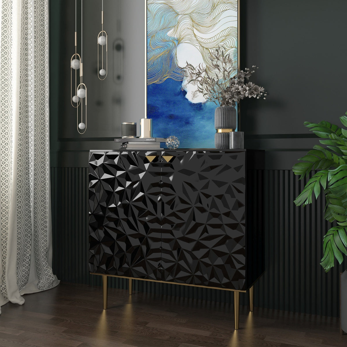 Clihome 15.75-in W x 31.93-in H Mdf Black Freestanding Utility Storage Cabinet
