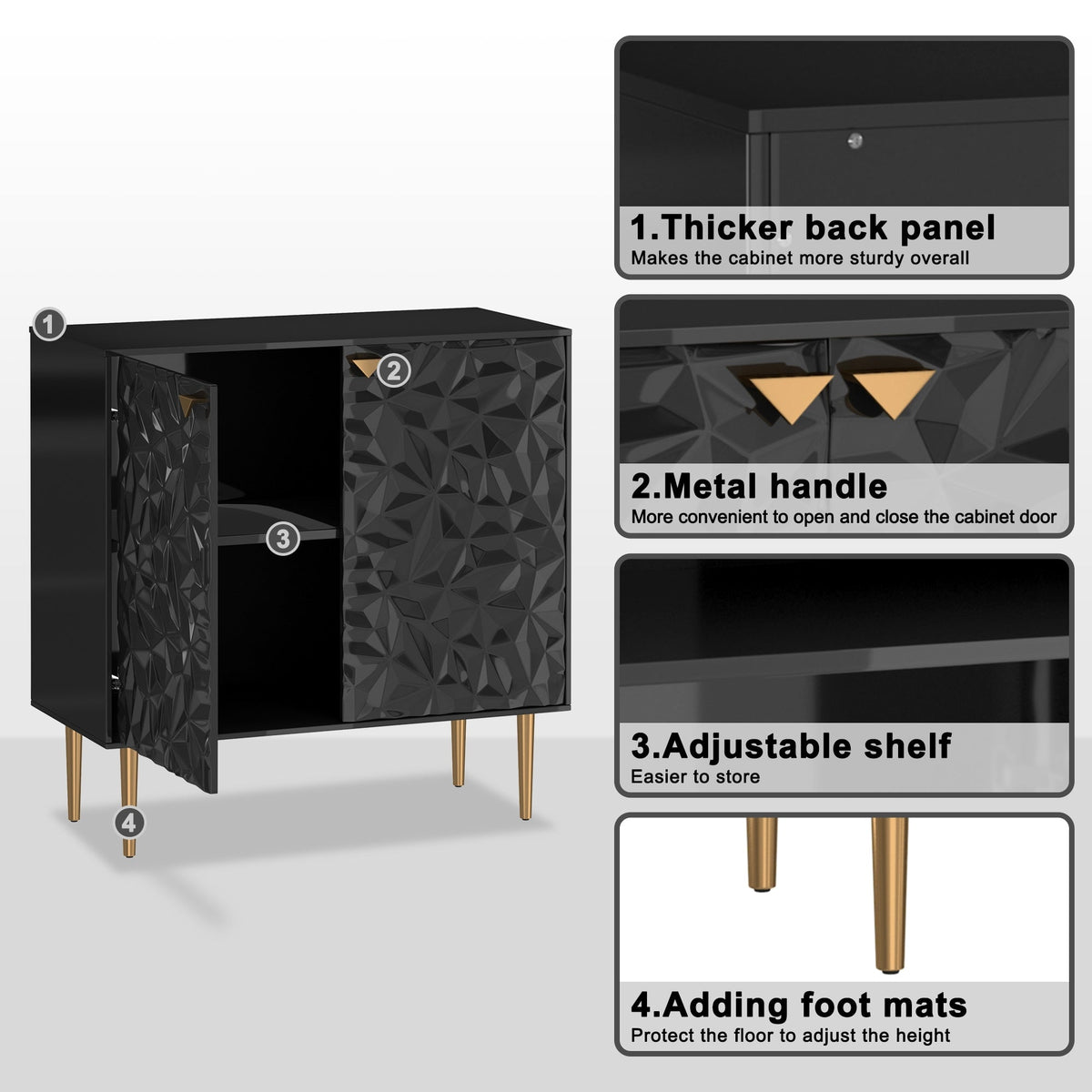 Clihome 15.75-in W x 31.93-in H Mdf Black Freestanding Utility Storage Cabinet